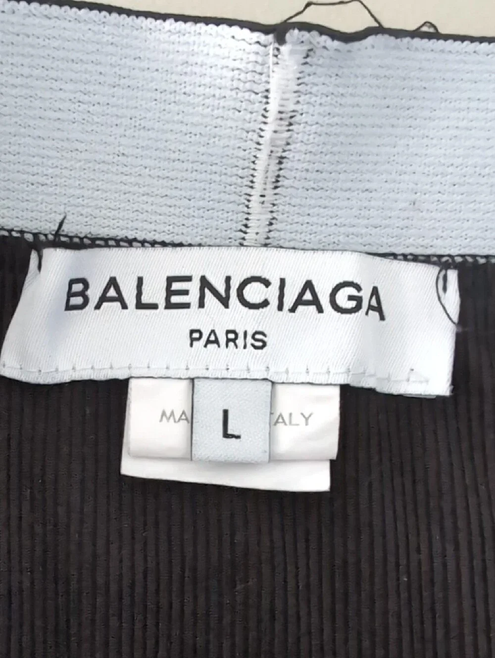 Balenciaga Men’s Black Ribbed Logo Boxer Briefs L